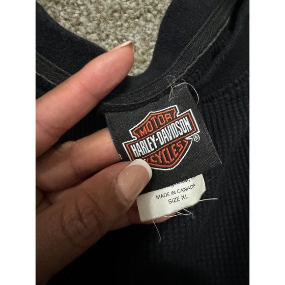 HARLEY DAVIDSON LONG SLEEVE STILLWATER Oklahoma Black‎ Cotton SHIRT Mens XL | E2 - Picture 6 of 7